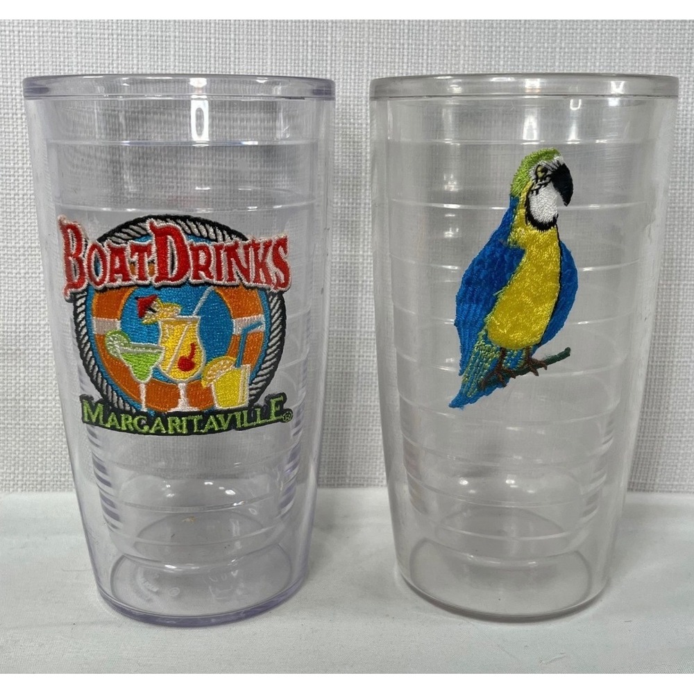Tervis Tumbler Margaritaville Boat Drinks Parrot Set of 2 16oz Insulated Glasses